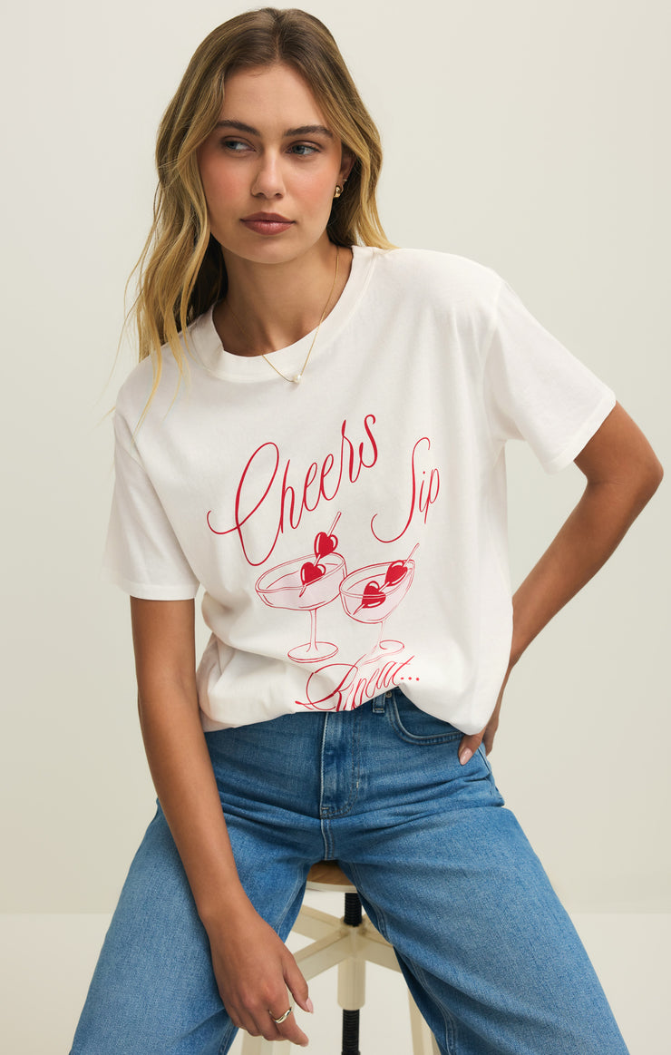 Tops Cheers Boyfriend Tee Cheers Boyfriend Tee