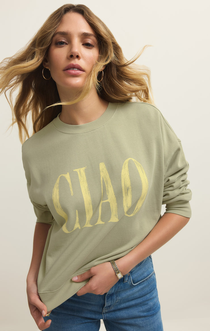 Tops Ciao First Date Sweatshirt Bay Leaf