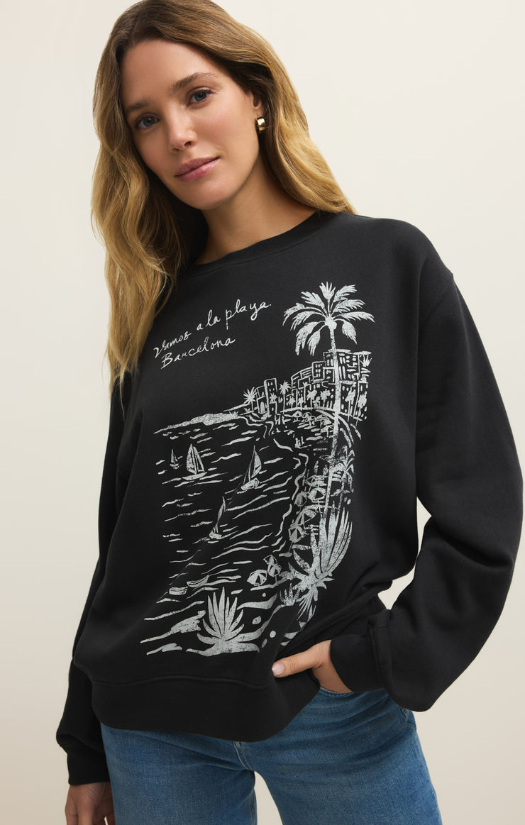 Tops La Playa Boyfriend Sweatshirt Black Sand