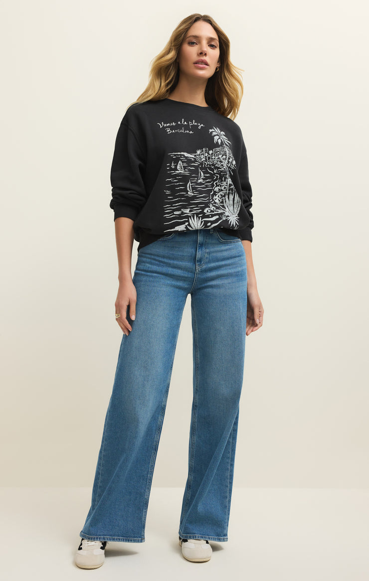 Tops La Playa Boyfriend Sweatshirt Black Sand