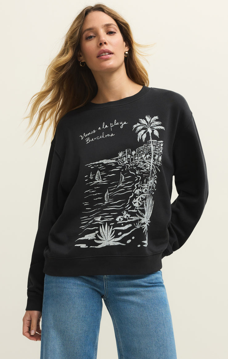 Tops La Playa Boyfriend Sweatshirt Black Sand