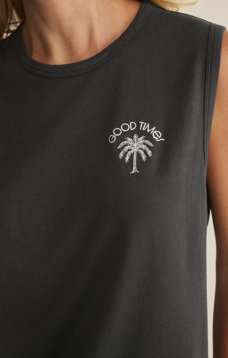 Tops Good Times Muscle Tank Black Sand