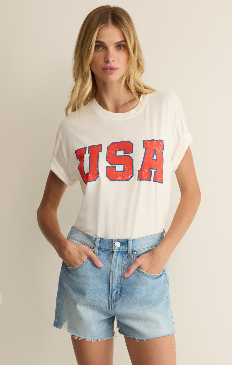 Tops USA Boyfriend Tee Sea Salt
