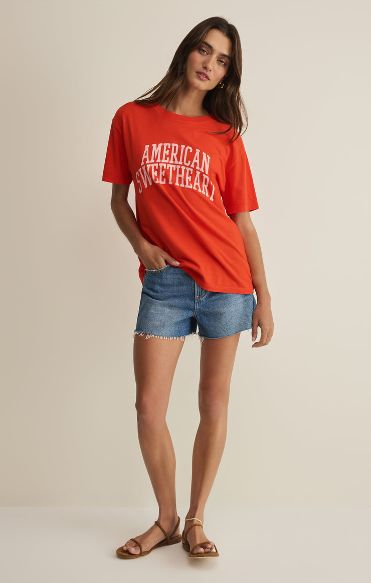 Tops Sweetheart Boyfriend Tee Lychee