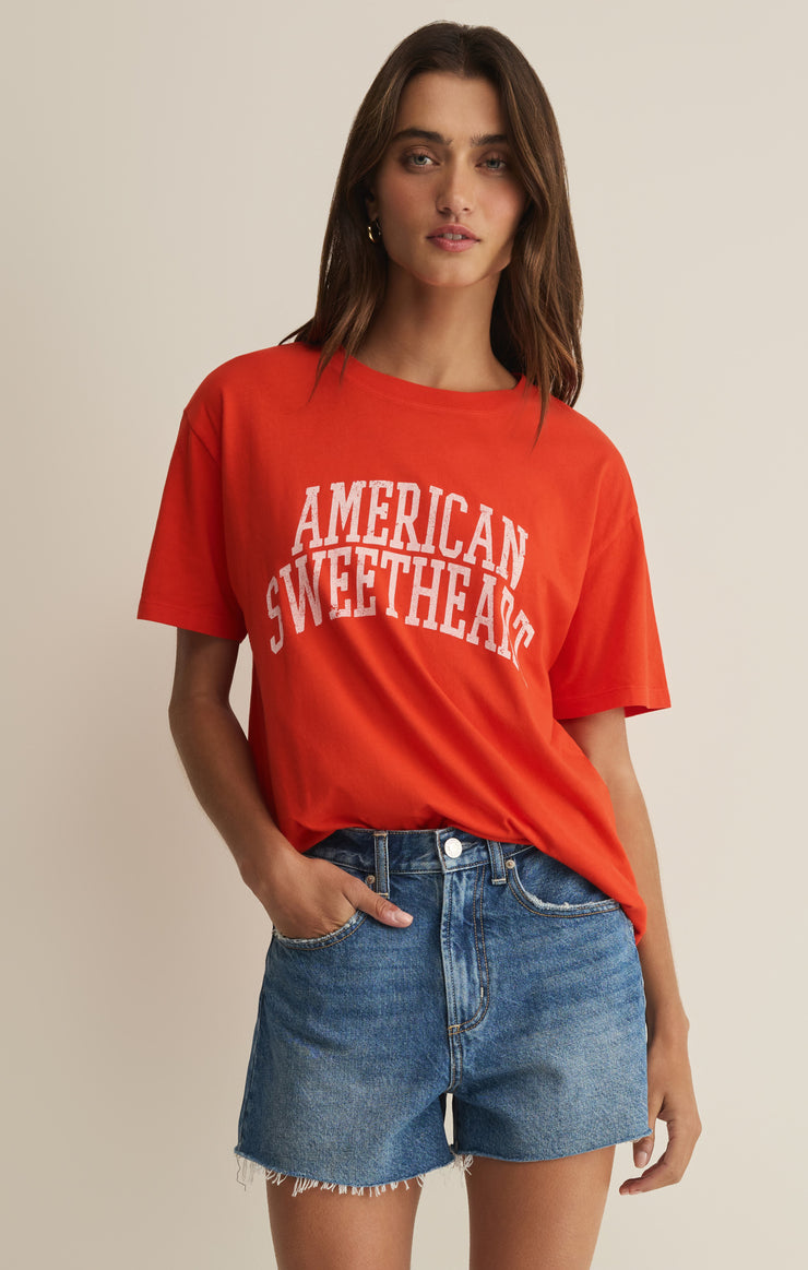 Tops Sweetheart Boyfriend Tee Lychee