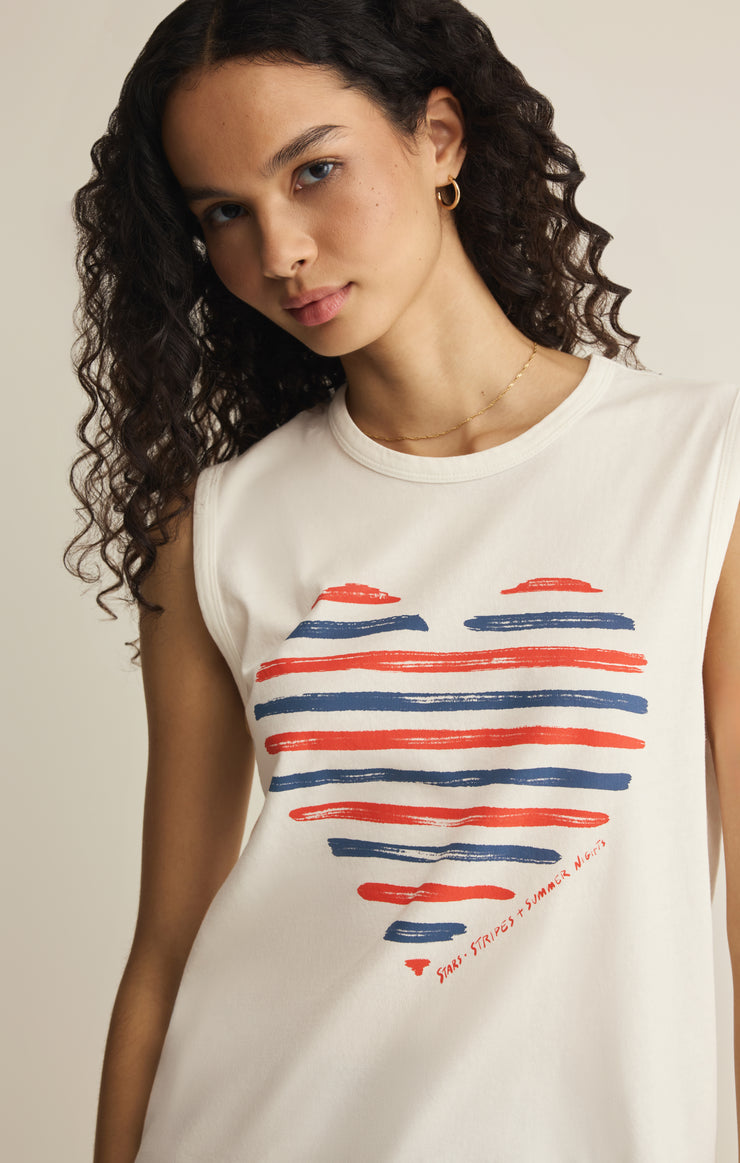 Tops Heart Muscle Tank Sea Salt