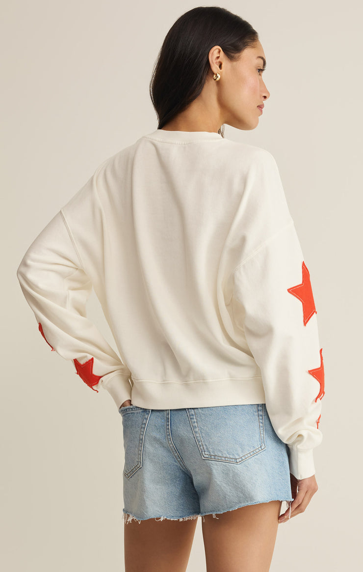 Tops Stars First Date Sweatshirt Sea Salt