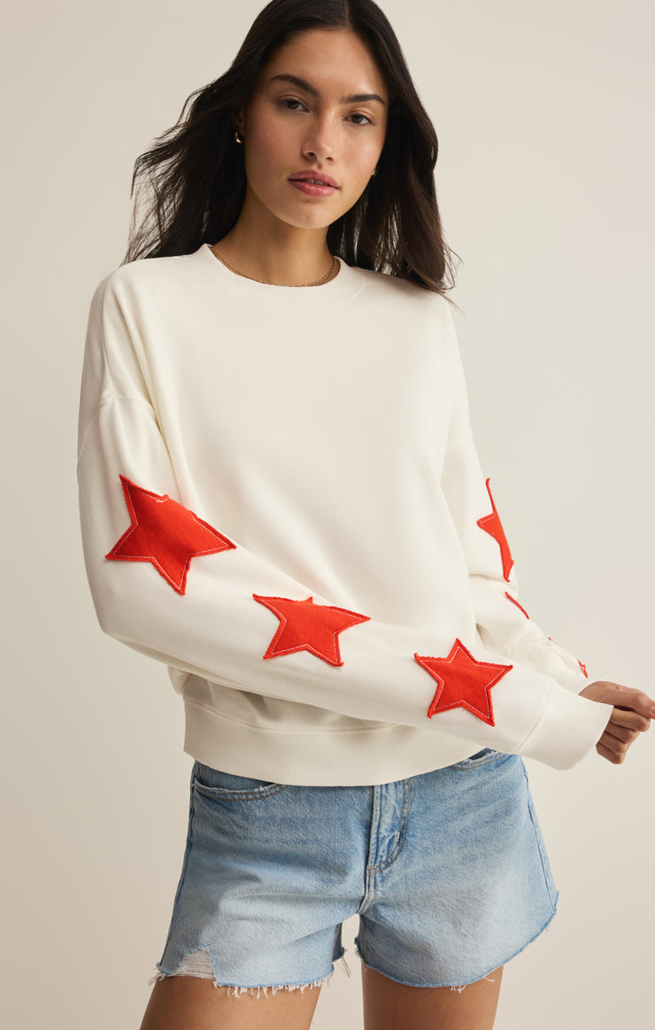 Tops Stars First Date Sweatshirt Sea Salt