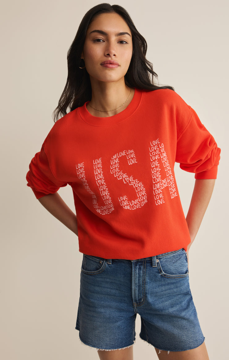 Tops Love Boyfriend Sweatshirt Lychee