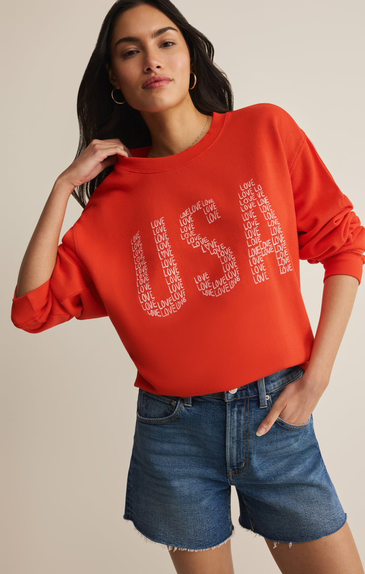 Tops Love Boyfriend Sweatshirt Lychee