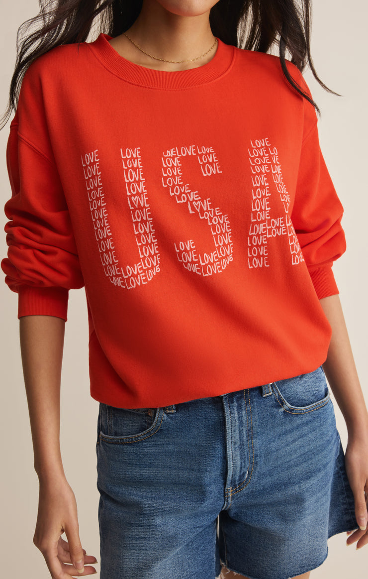 Tops Love Boyfriend Sweatshirt Lychee