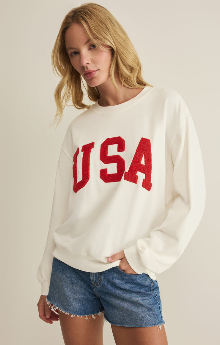 Tops USA Boyfriend Sweatshirt Sea Salt