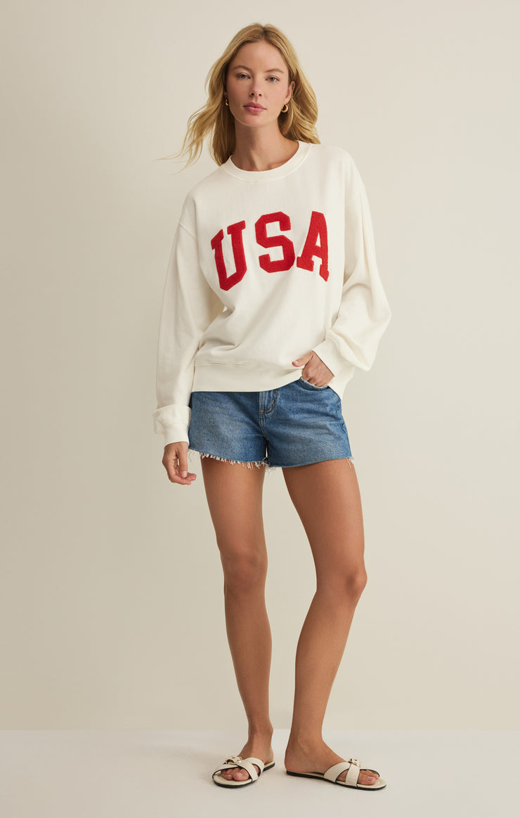 Tops USA Boyfriend Sweatshirt Sea Salt