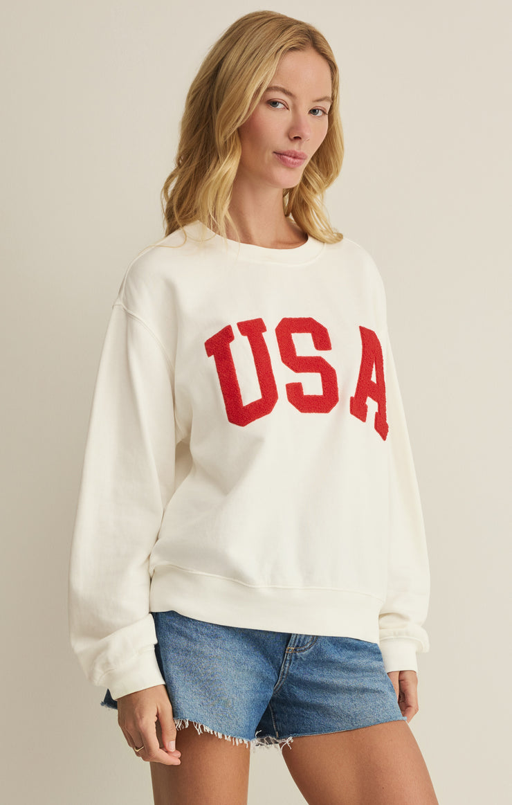 Tops USA Boyfriend Sweatshirt Sea Salt