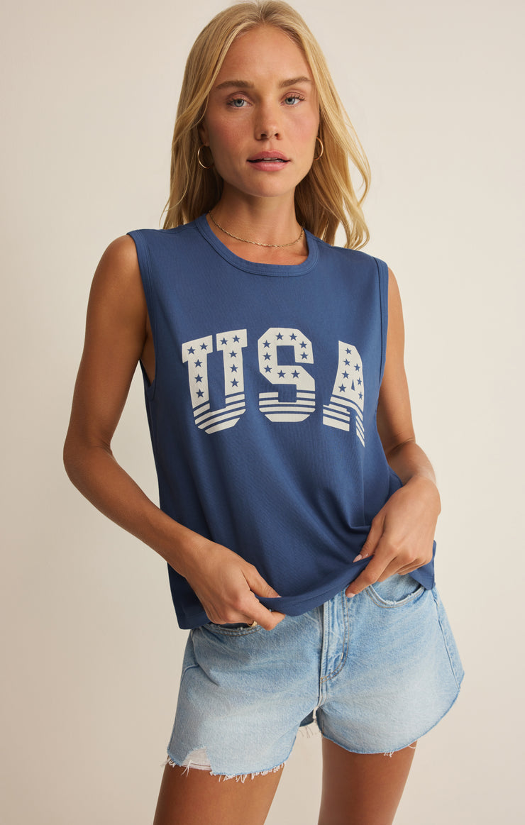 Tops Stars And Stripes Muscle Tank True Navy