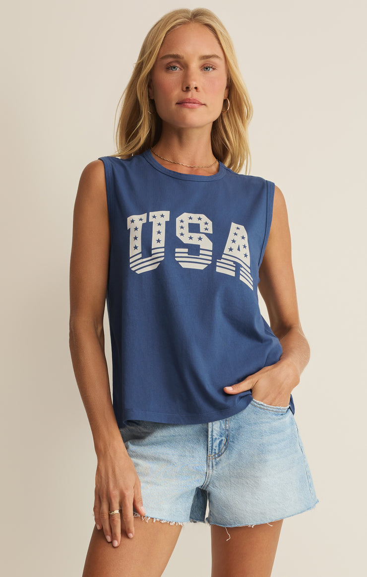 Tops Stars And Stripes Muscle Tank True Navy