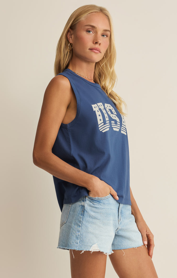 Tops Stars And Stripes Muscle Tank True Navy