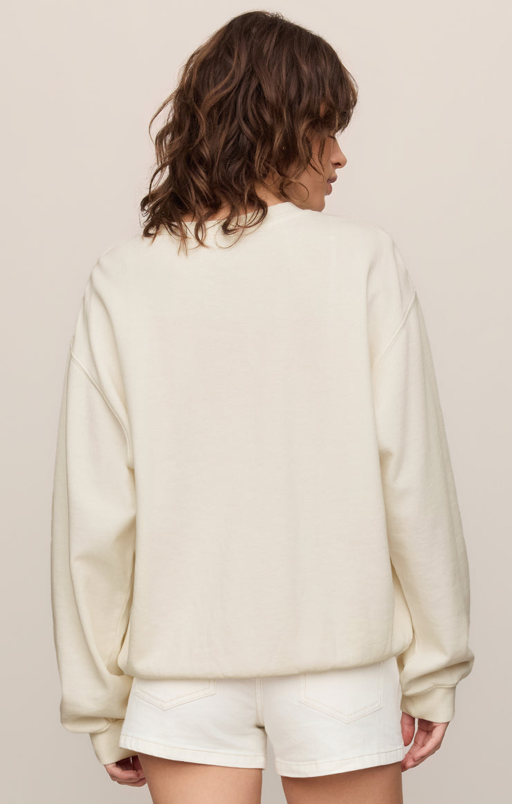 Tops Crew Boyfriend Fleece Sweatshirt Sea Salt