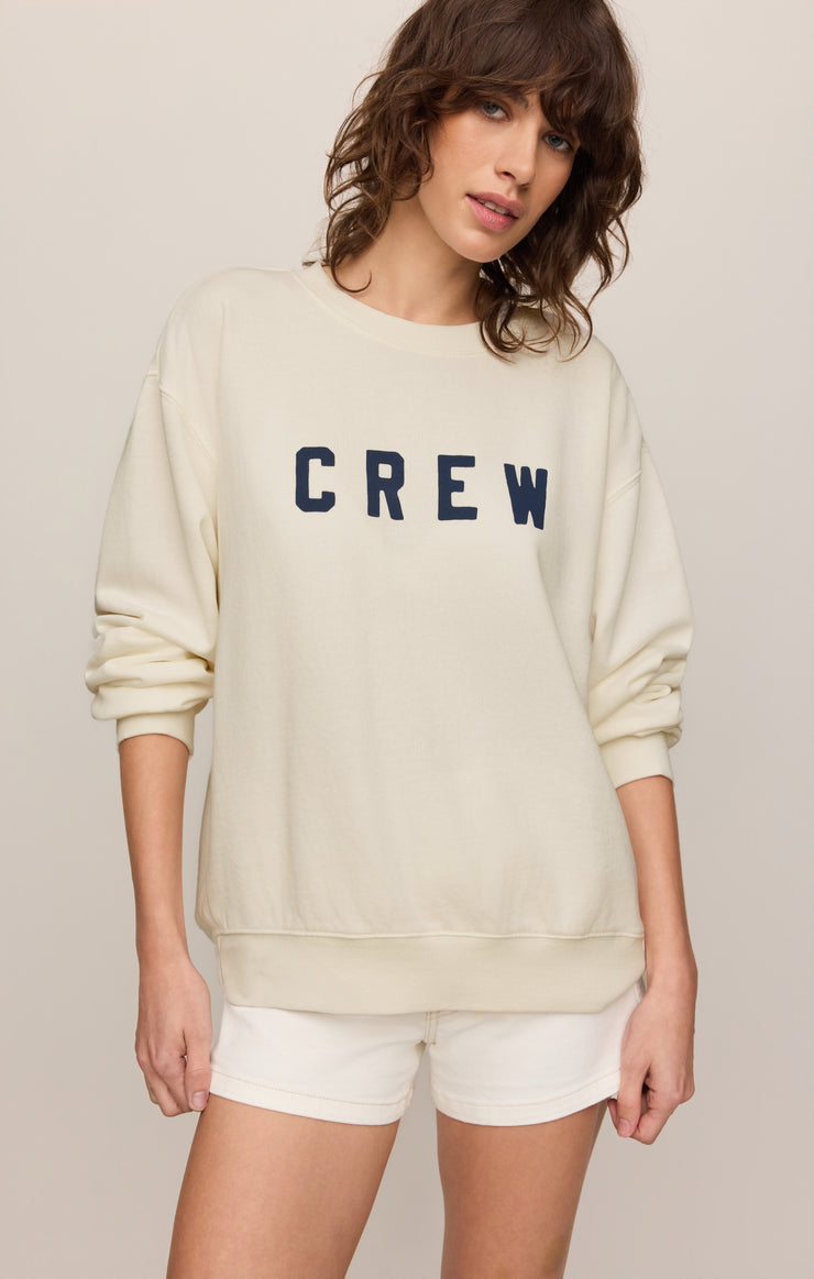 Tops Crew Boyfriend Fleece Sweatshirt Sea Salt