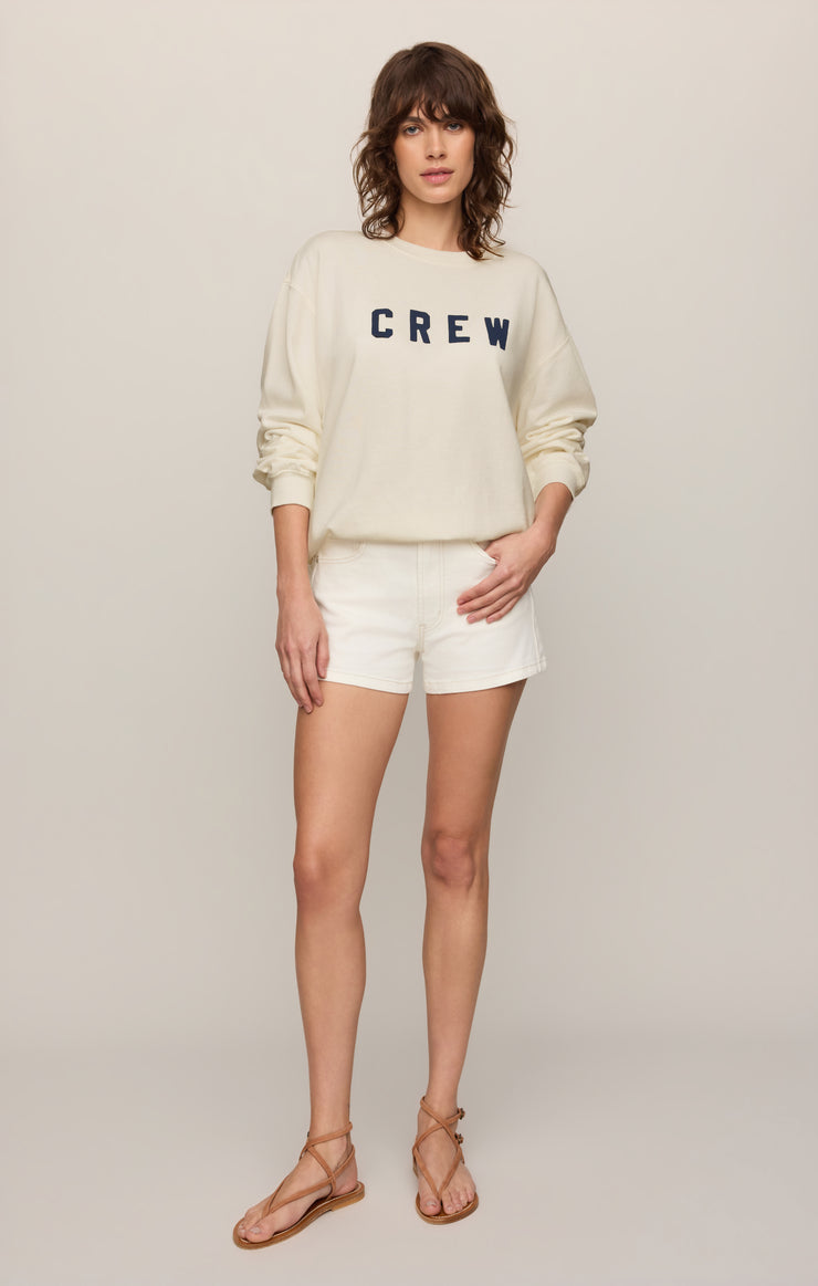 Tops Crew Boyfriend Fleece Sweatshirt Sea Salt