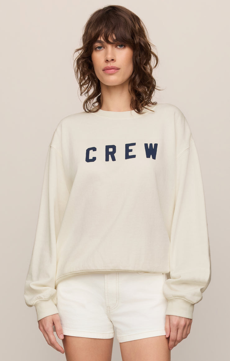 Tops Crew Boyfriend Fleece Sweatshirt Sea Salt