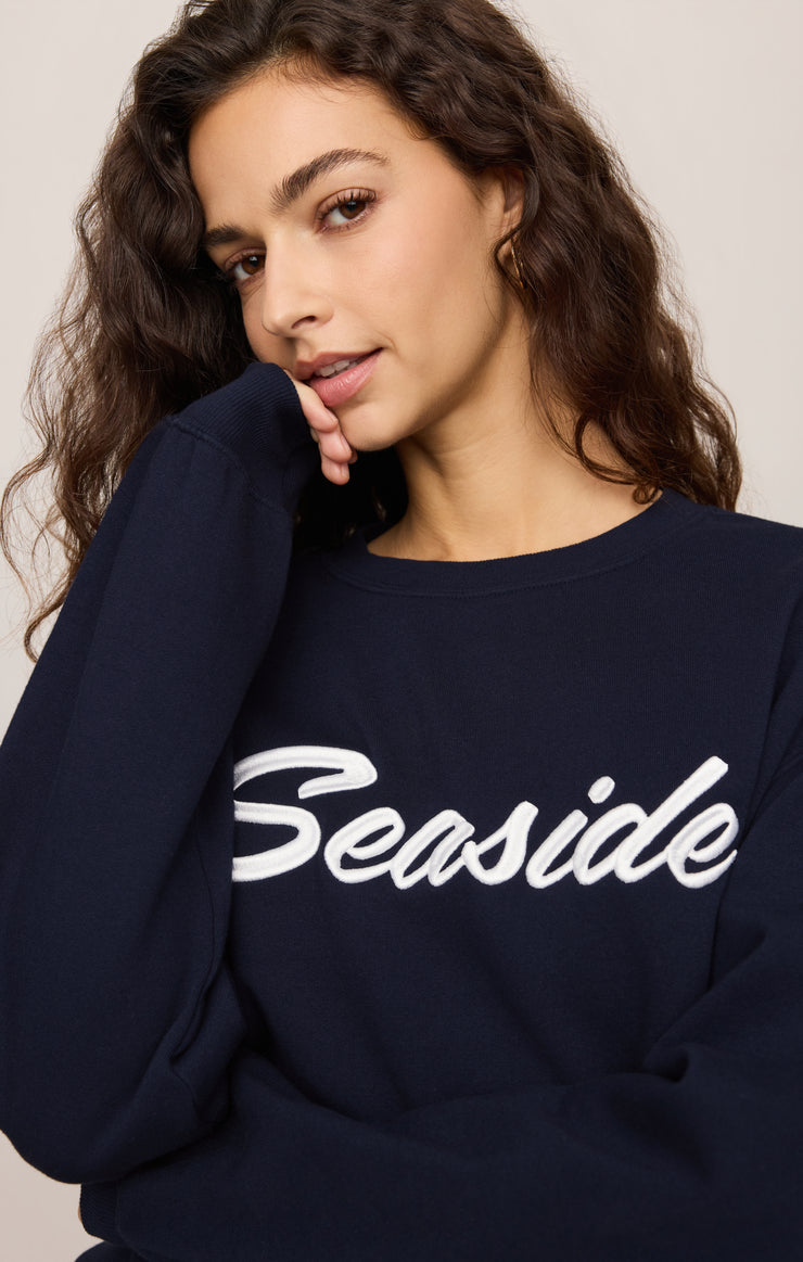 Tops Seaside Boyfriend Fleece Sweatshirt Eclipse