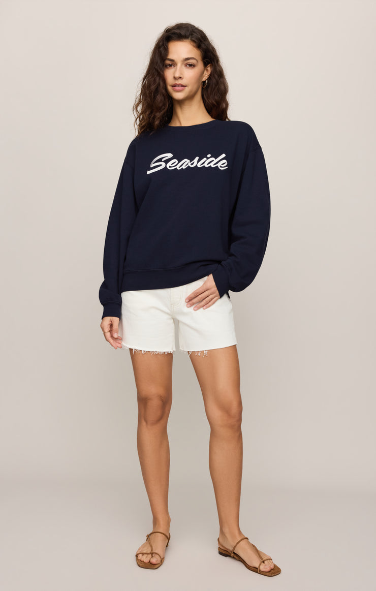 Tops Seaside Boyfriend Fleece Sweatshirt Eclipse