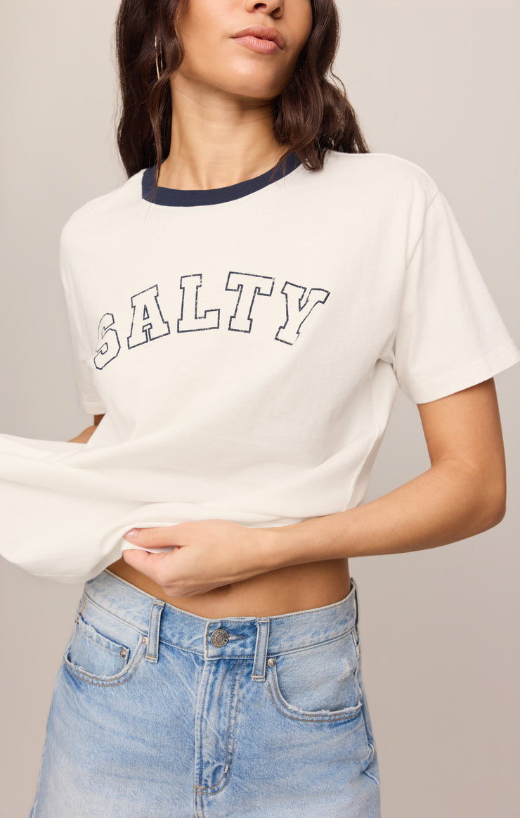 Tops Salty Ringer Boyfriend Tee Sea Salt