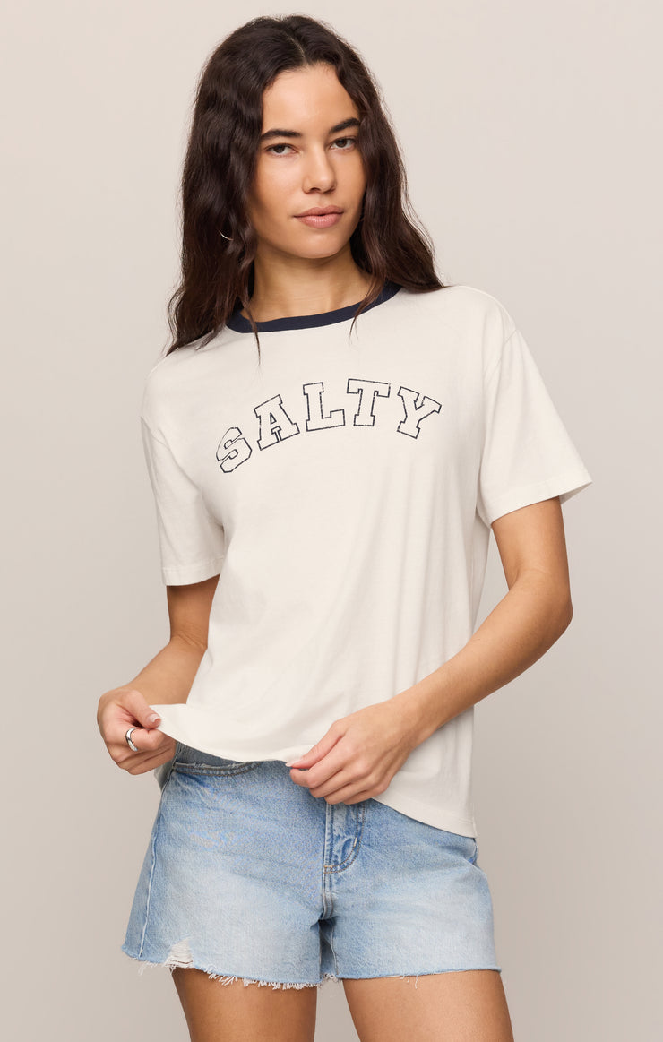 Tops Salty Ringer Boyfriend Tee Sea Salt