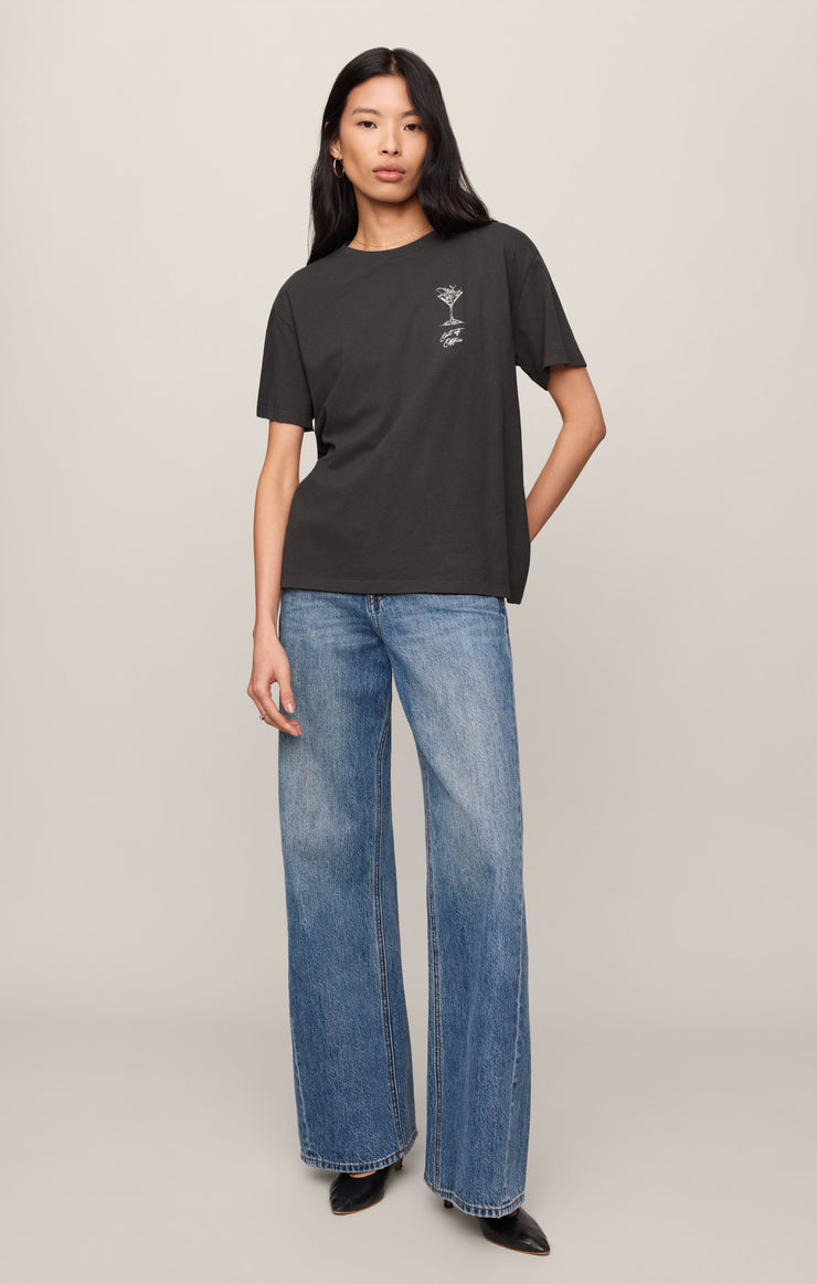 Tops Martini Graphic Boyfriend Tee Black Sand