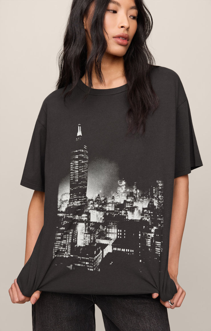 Tops Wishes City Boyfriend Tee Black Sand