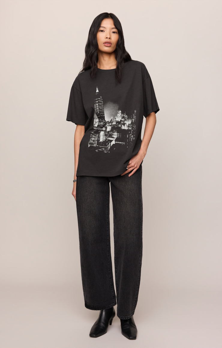 Tops Wishes City Boyfriend Tee Black Sand