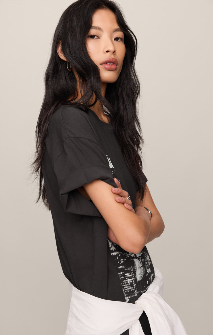 Tops Wishes City Boyfriend Tee Black Sand