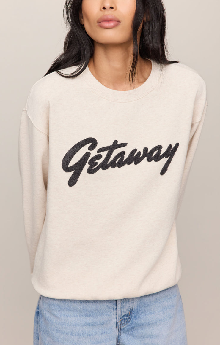 Tops Getaway Boyfriend Sweatshirt Light Oatmeal Heather