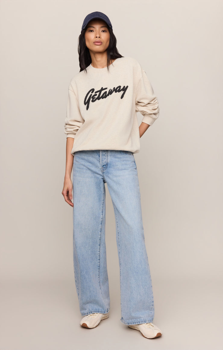 Tops Getaway Boyfriend Sweatshirt Light Oatmeal Heather