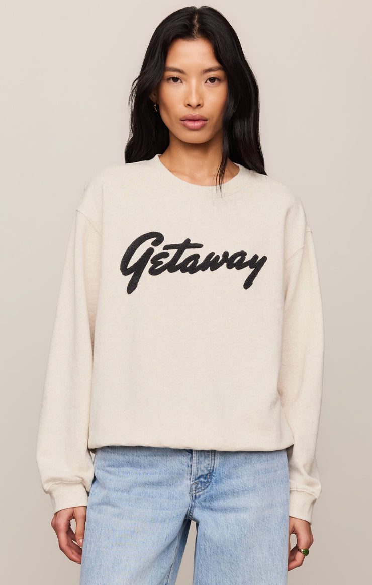 Tops Getaway Boyfriend Sweatshirt Light Oatmeal Heather