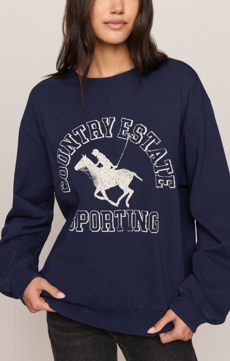 Tops Estate Boyfriend Graphic Sweatshirt Oxford Blue