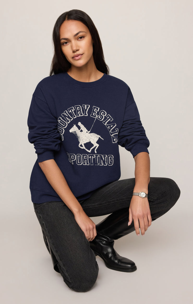 Tops Estate Boyfriend Graphic Sweatshirt Oxford Blue