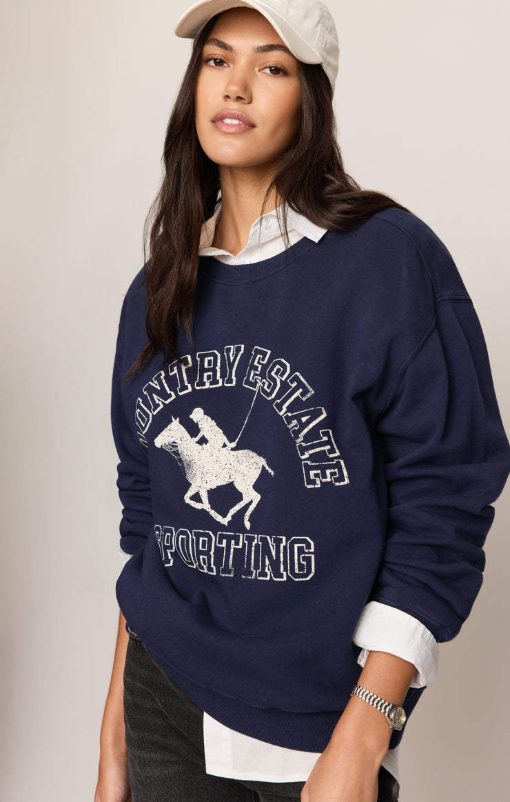 Tops Estate Boyfriend Graphic Sweatshirt Oxford Blue