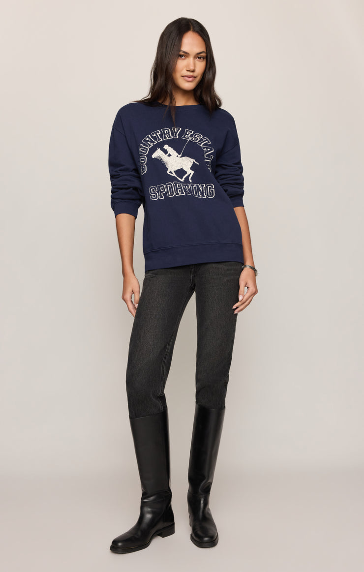 Tops Estate Boyfriend Graphic Sweatshirt Oxford Blue