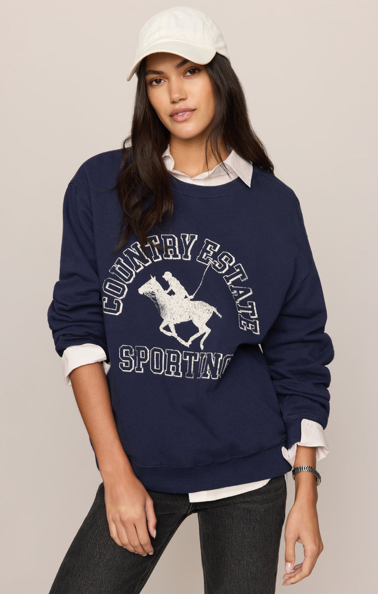 Tops Estate Boyfriend Graphic Sweatshirt Oxford Blue