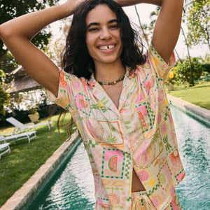 TopsAnnecy Embroidered Linen Tank Nav Tops