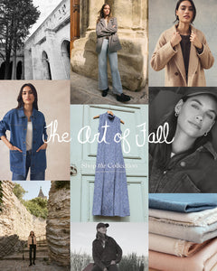 Collage of people wearing fall clothing with text 'The Art of Fall' and 'Shop The Collection'.