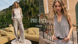  Woman in pre-fall collection outfit with outdoor setting