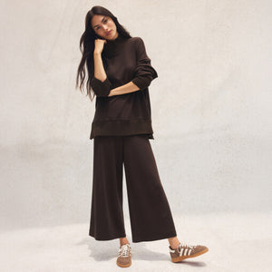 TopsSirena Rib Tank Woman wearing a brown outfit with wide-leg pants on a plain background