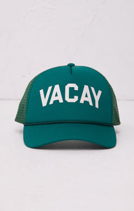 AccessoriesVacay Trucker Hat Dark Green