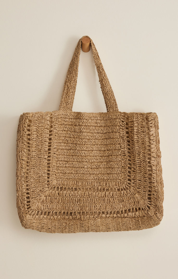 Accessories Hideaway Raffia Tote Natural
