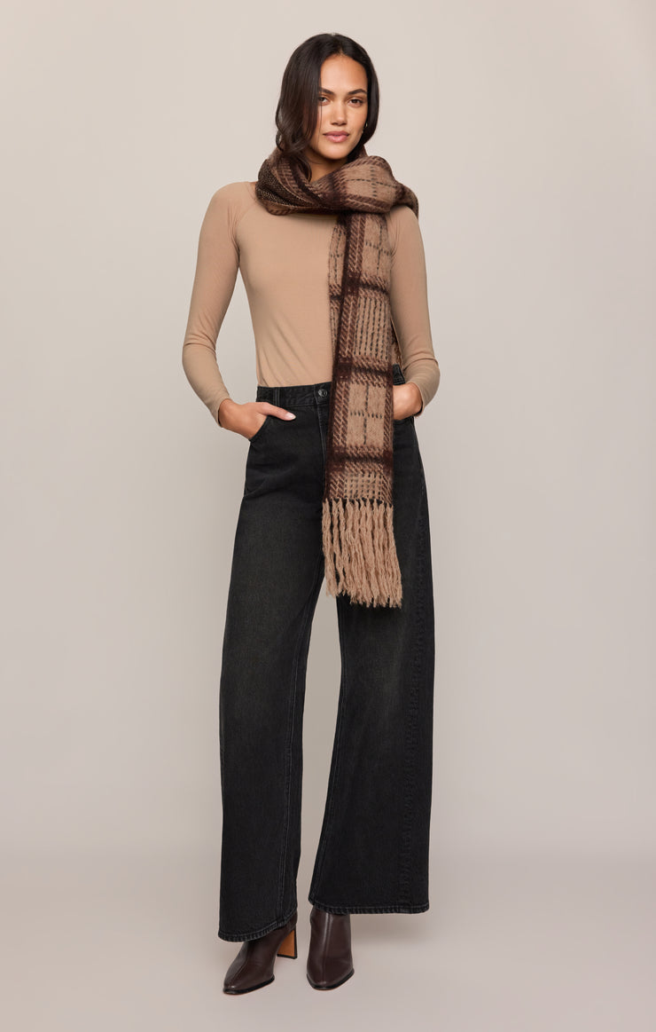 Accessories Frostline Plaid Scarf Toasted Almond