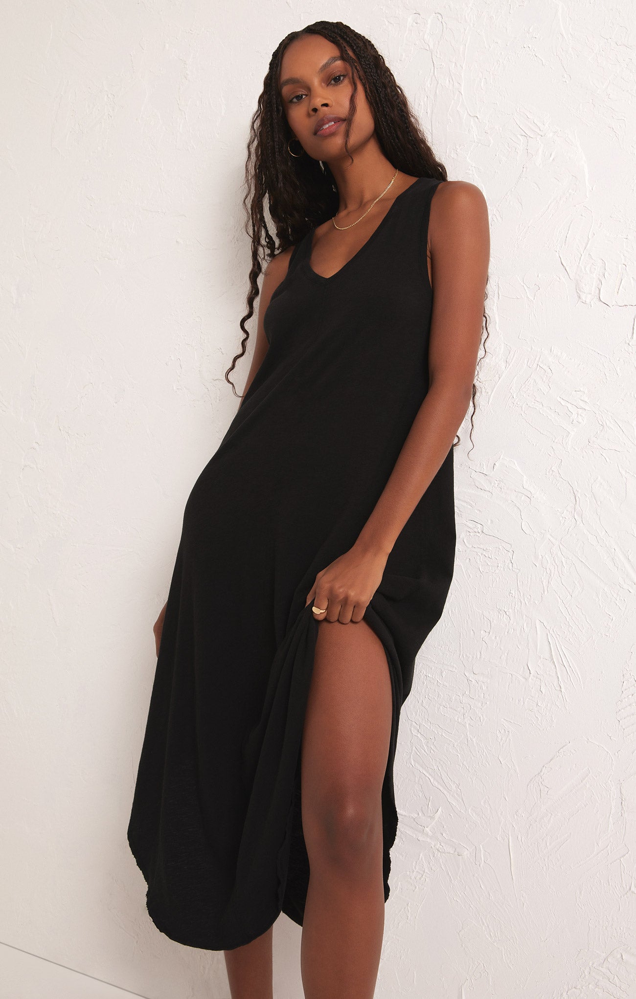 Black Multi-Style Midi Dress