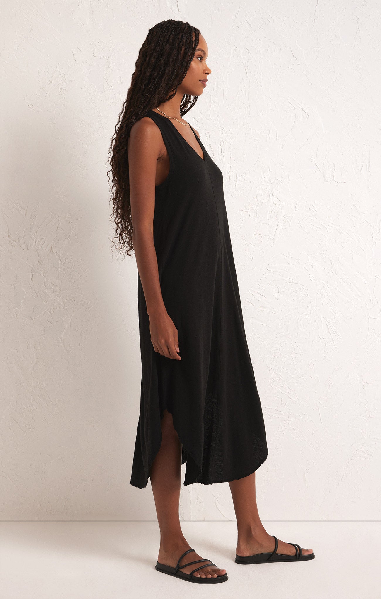Ankle Length Midi Dress - Buy Black Rayon Midi Dress Online